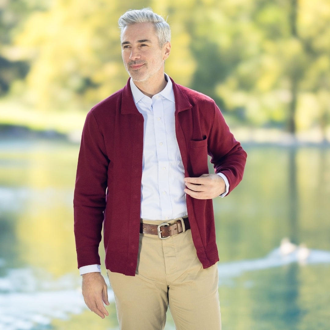 Classic Adaptive Sweater with Magnetic Front Closure and Pocket