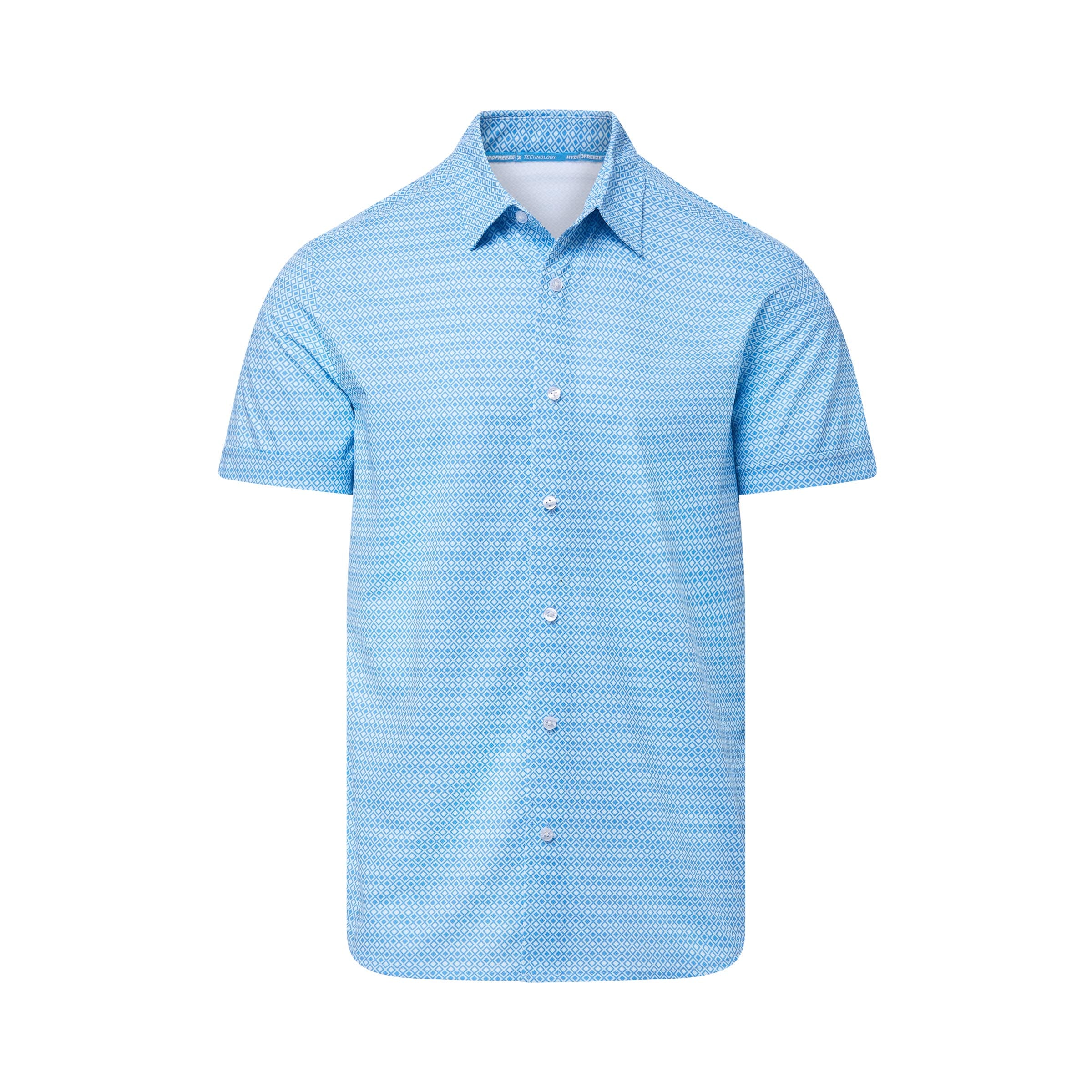 MagnaReady x Arctic Cooling Pique Polo Short Sleeves in Geo Blue