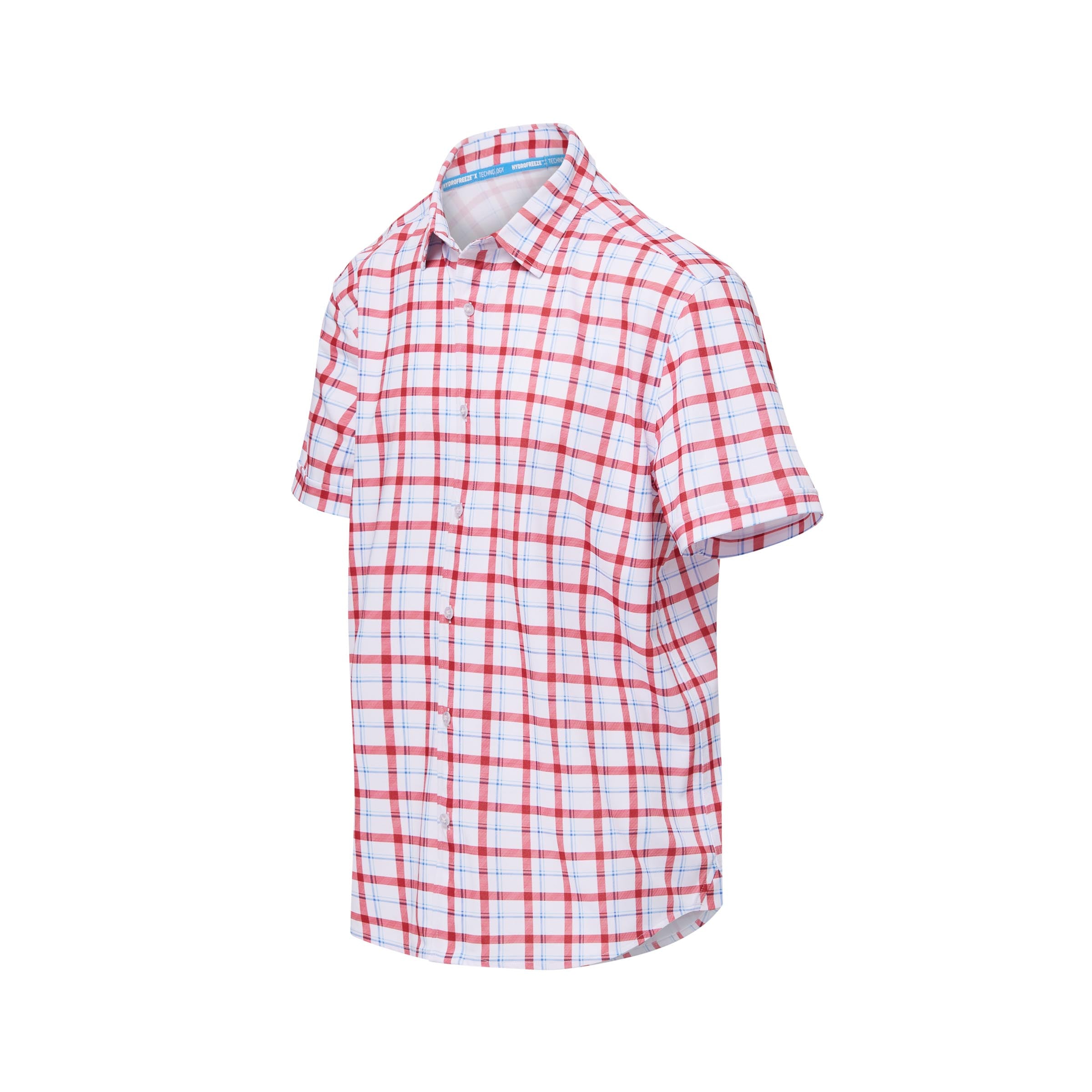MagnaReady x Arctic Cooling Pique Polo Short Sleeves in Red Plaid