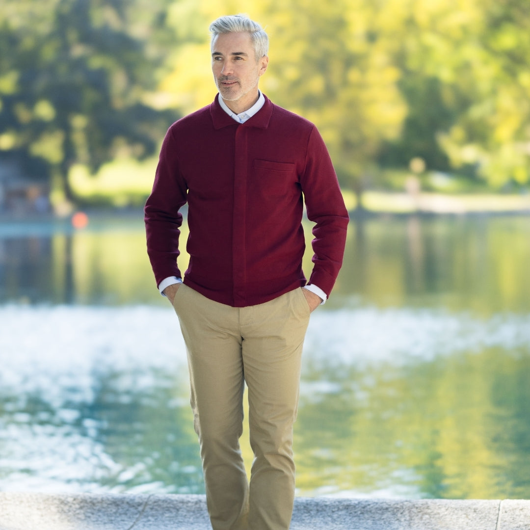 New ! ClassicAdaptive Sweater with Magnetic Front Closure and Pocket