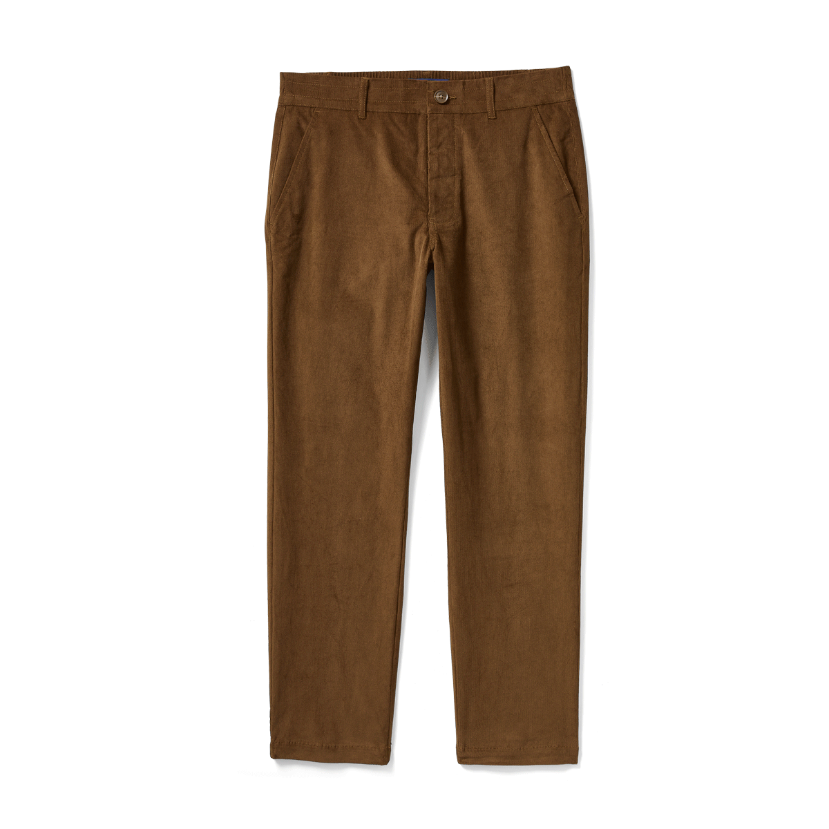 Adaptive Brown Fine Wale Corduroy Magnetic Fly With Elastic Waist Pant