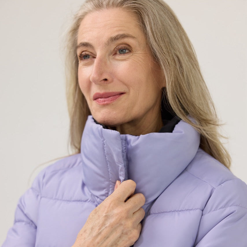 Weatherproof x MagnaReady Women's Magnetic Front Puffer Jacket Coat in Arctic Blue | MagnaReady - view 3