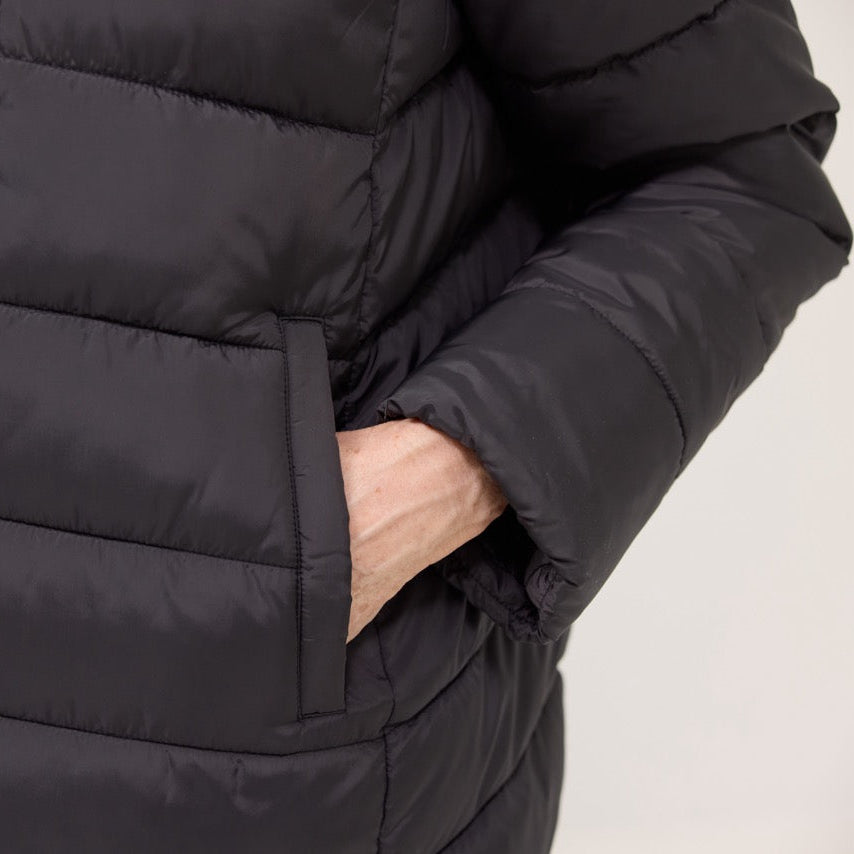 Weatherproof x MagnaReady Women's Magnetic Front Puffer Jacket Coat in Black