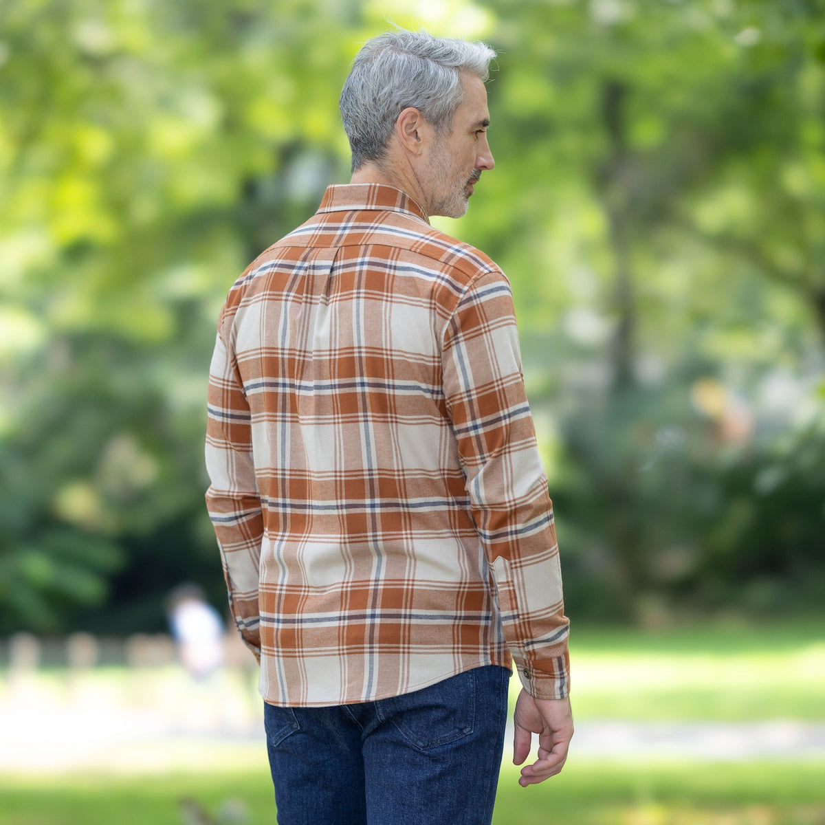 Adaptive Brown Plaid Flannel Shirt with Magnetic Closures