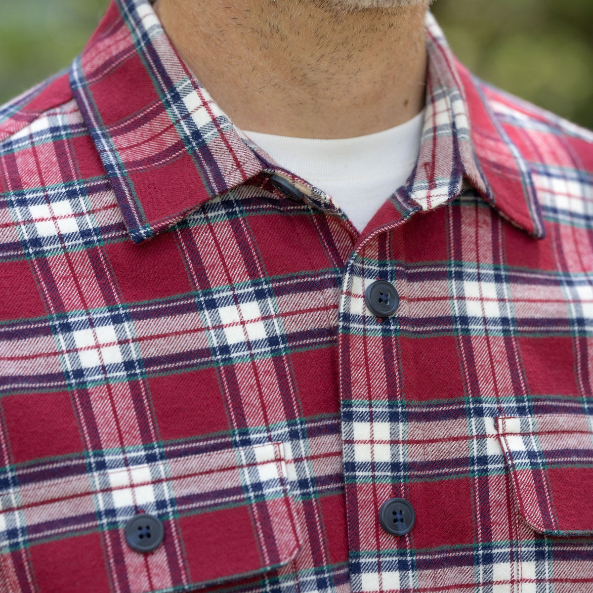 Adaptive Red Plaid Flannel Shirt with Magnetic Closures