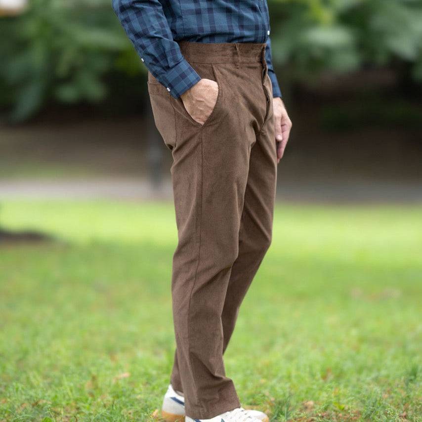 Magnetic Fly Corduroy Pant in Brown | MagnaReady - view 5