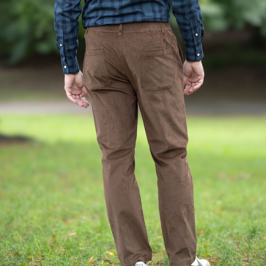 Magnetic Fly Corduroy Pant in Brown | MagnaReady - view 4