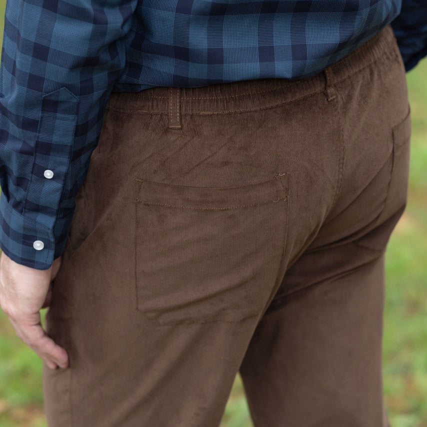 Magnetic Fly Corduroy Pant in Brown | MagnaReady - view 6