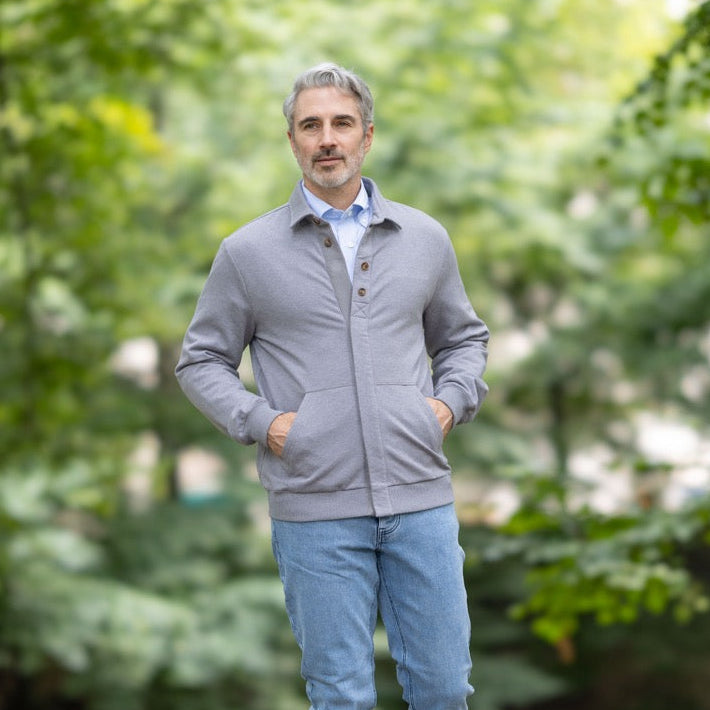 The Adaptive Magnetic Front Sweatshirt in Heathered Grey