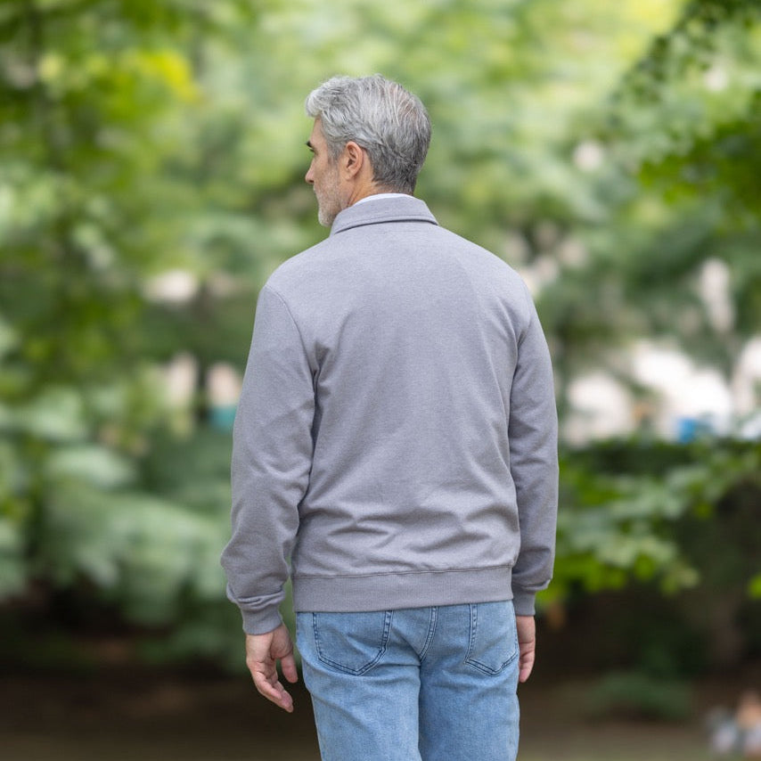 The Adaptive Magnetic Front Sweatshirt in Heathered Grey | MagnaReady - view 3