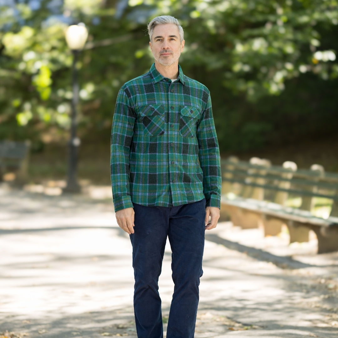 New! Adaptive Teal Plaid Flannel Shirt with Magnetic Closures