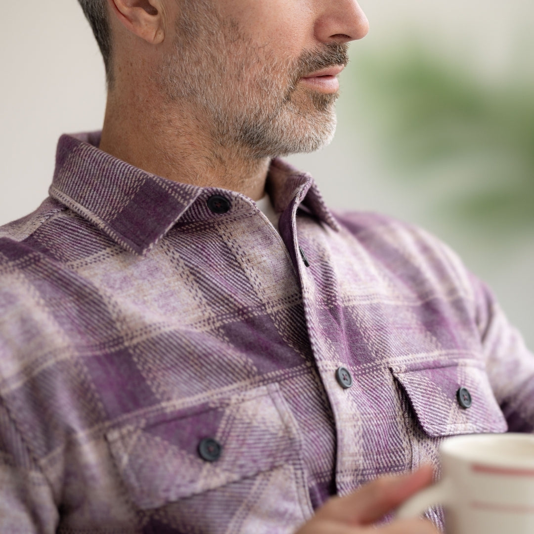 New! Adaptive Orchid Plaid Flannel Shirt with Magnetic Closures