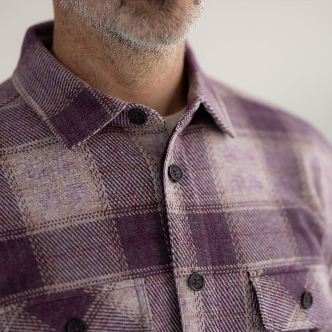 New! Adaptive Orchid Plaid Flannel Shirt with Magnetic Closures