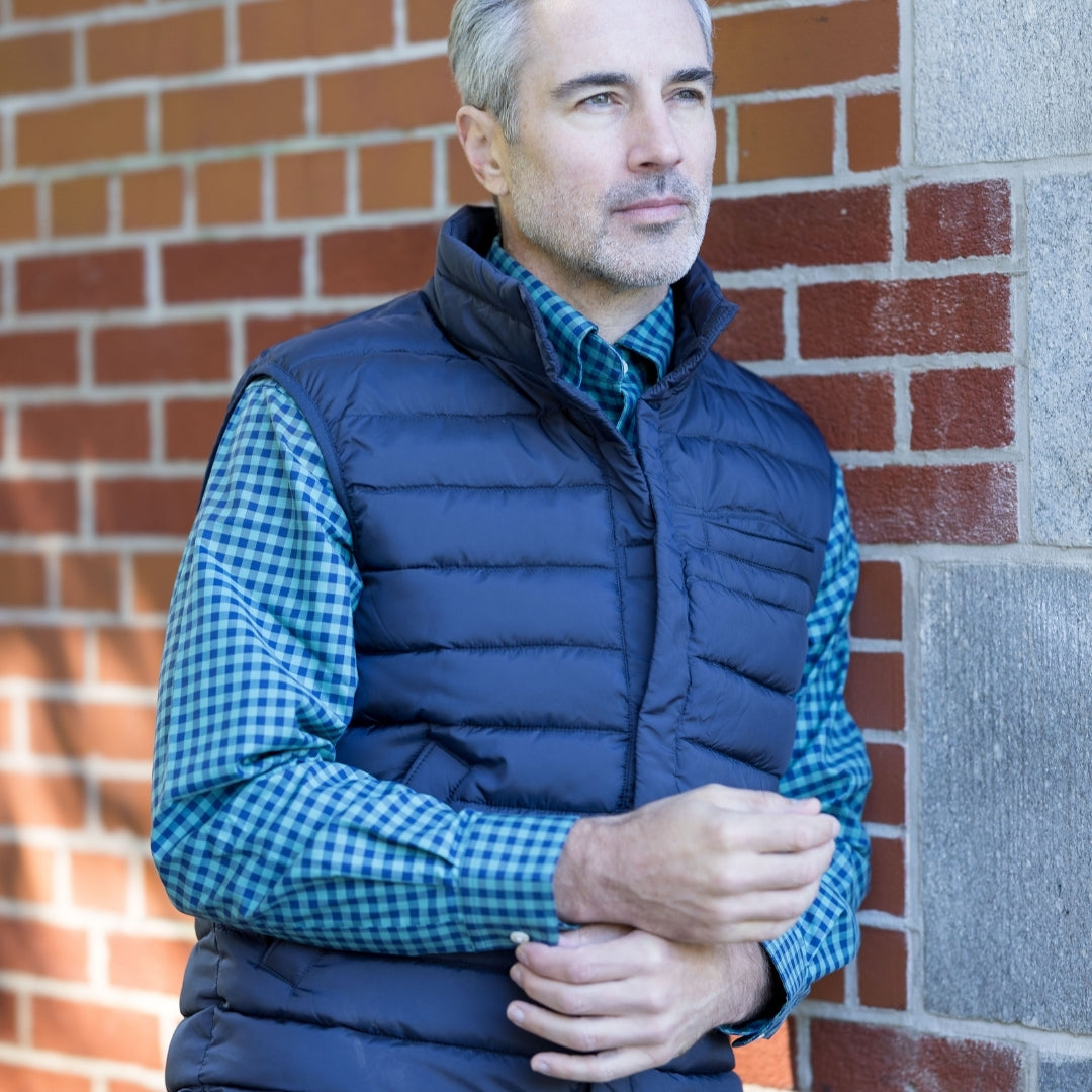 Weatherproof® X MagnaReady® Puffer Magnetic Front Navy Vest