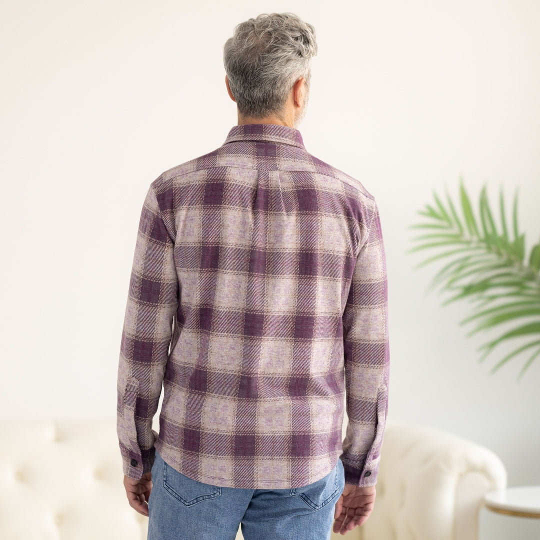 New! Adaptive Orchid Plaid Flannel Shirt with Magnetic Closures