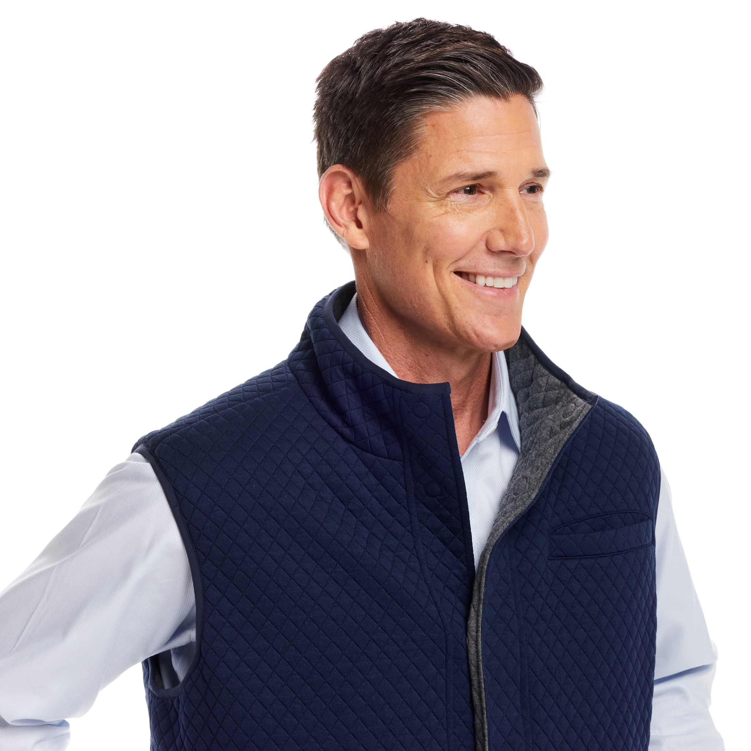 Reversible Diamond Quilted Magnetic Front Button Vest