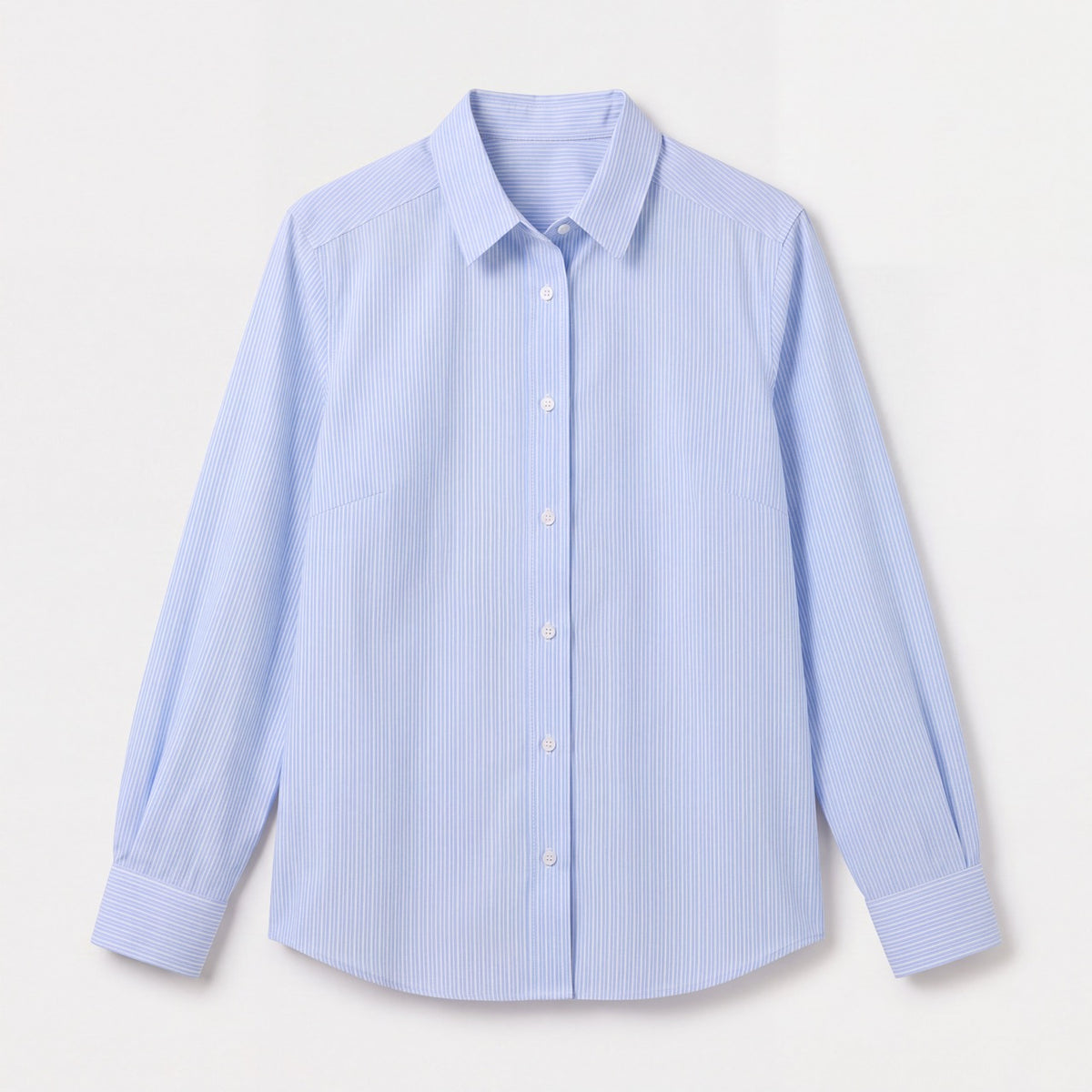 Women’s Magnetic Closure Classic Blue and White Stripe Blouse | MagnaReady - view 10