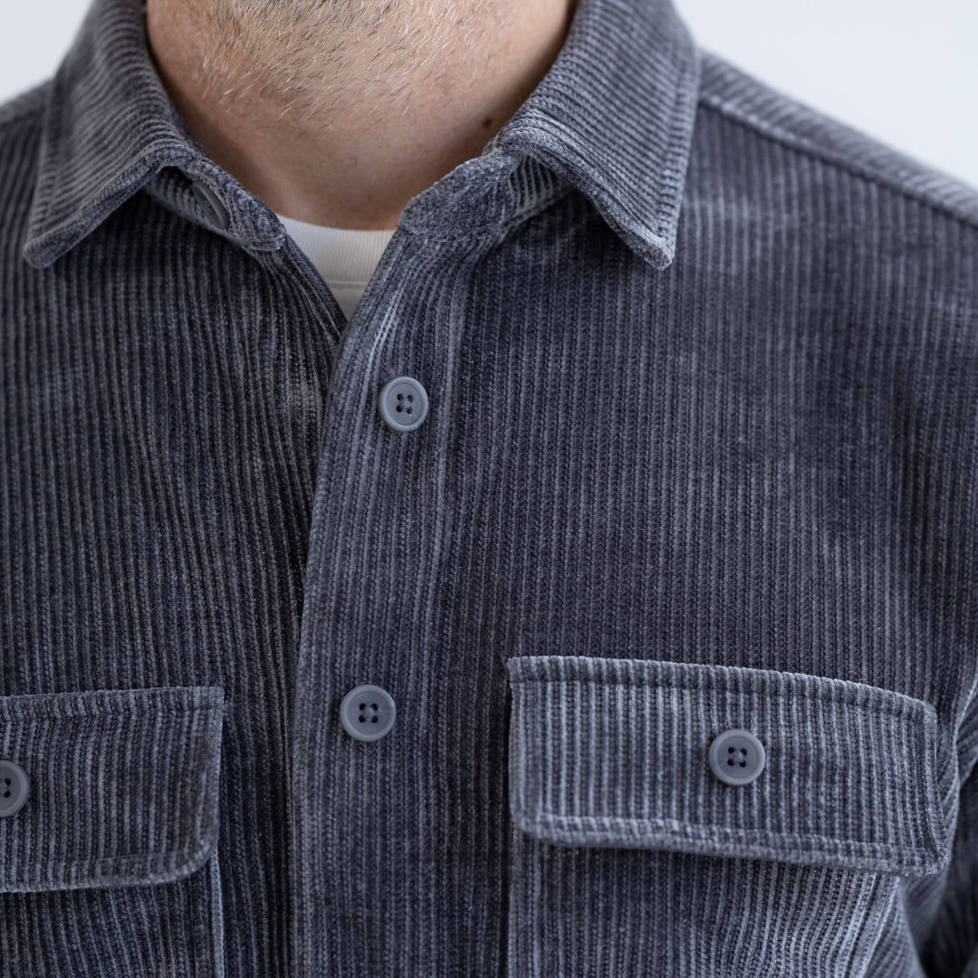 Adaptive Blackened Pearl Everyday Corduroy Shirt with Magnetic Closures and Pockets