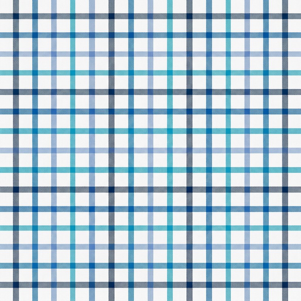 Blue and White Tattersall Short Sleeve Shirt with Magnetic Closures - additional view