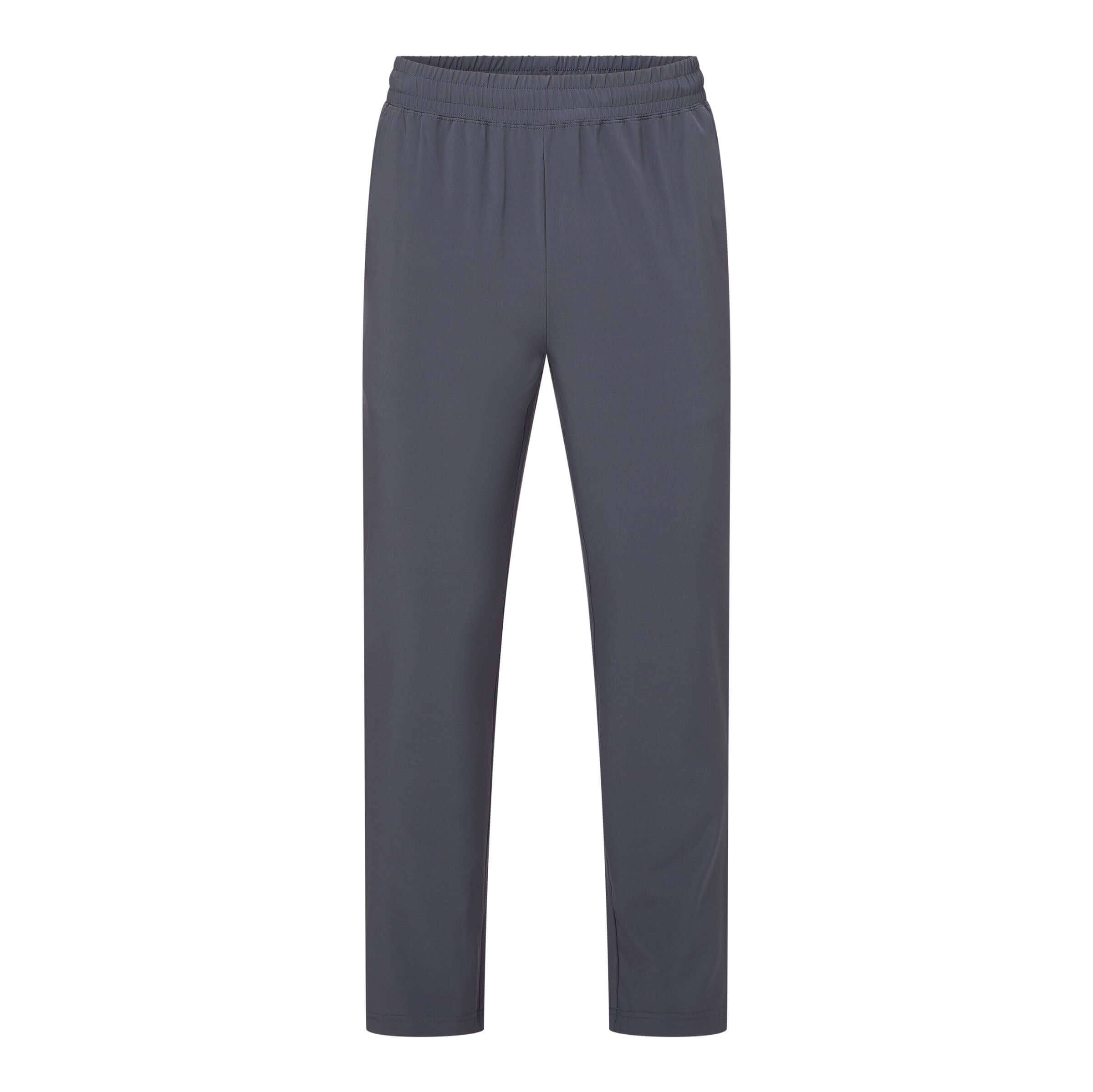 Men's charcoal grey elastic waist adaptive track pants designed for comfort and versatility.