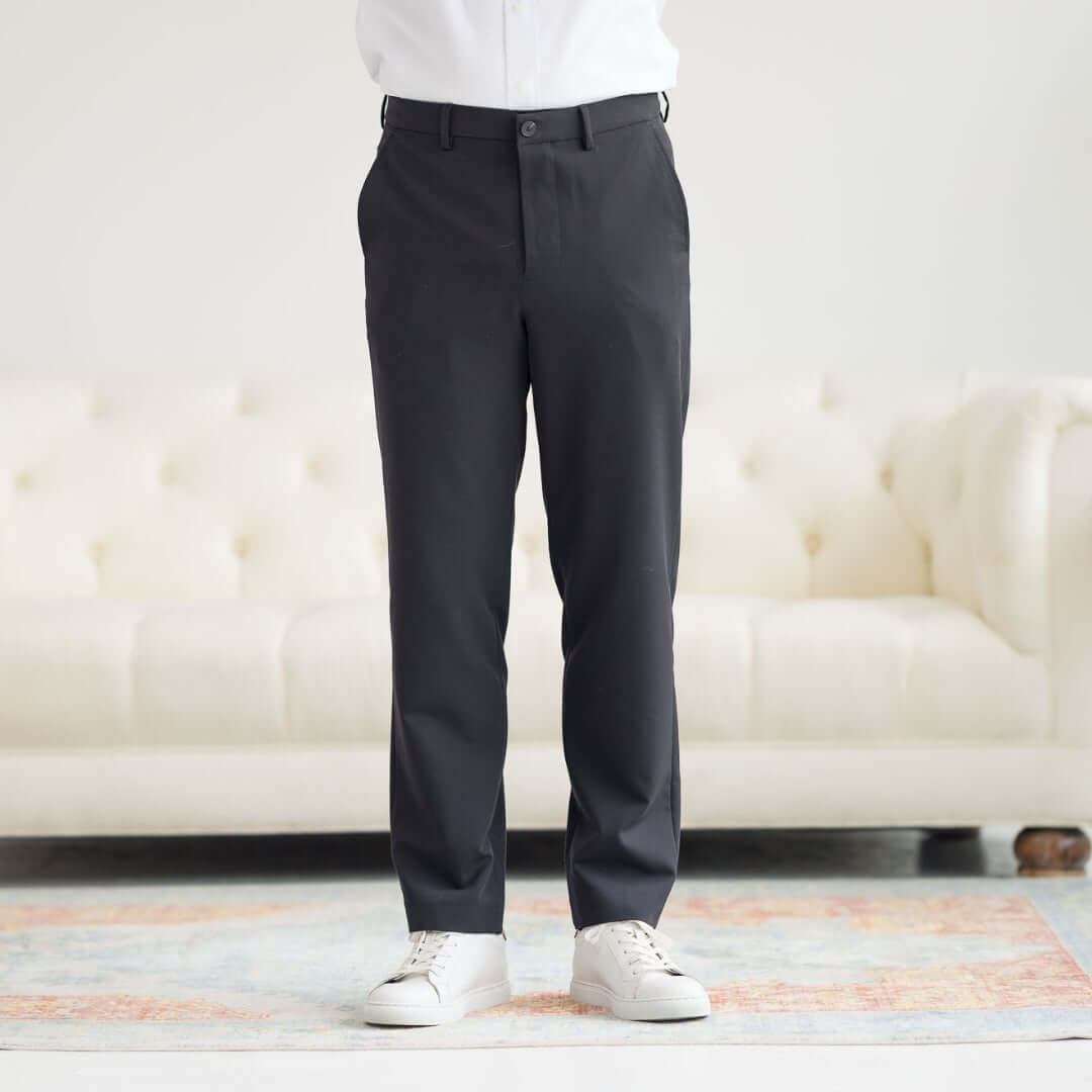 Nautica x MagnaReady adaptive dress pant in black, featuring modern fit style and designed for effortless dressing.