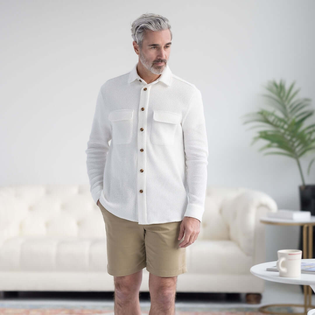 【mnem】Noda Adjust Bermuda Pants Mens Linen Knee Length Shorts Casual Loose Knee-Length Pants