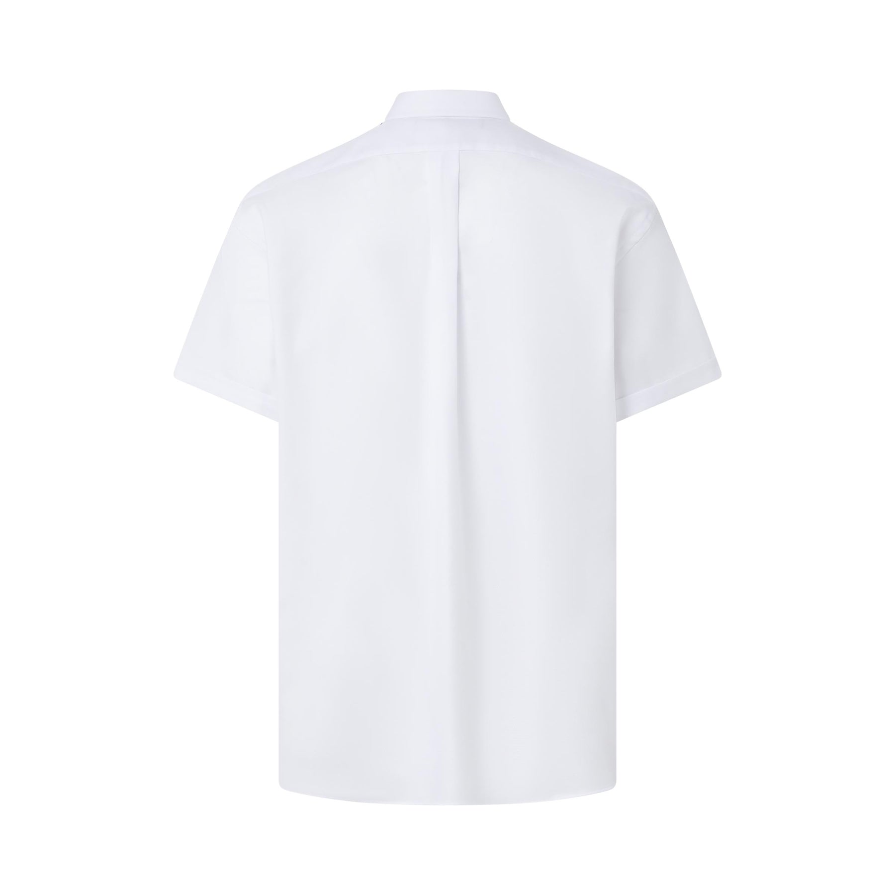 Short Sleeve Solid White ‘Ryan’ Spread Collar 80's 2ply Cotton Shirt with Magnetic Closures