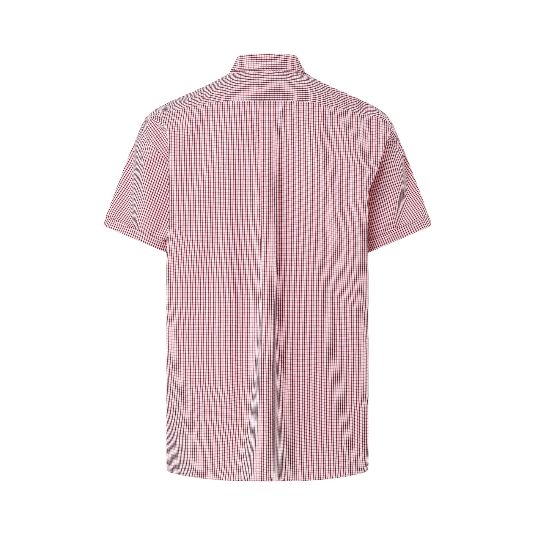 Short Sleeve Red and White ‘Heights’ Cotton Shirt with Magnetic Closures