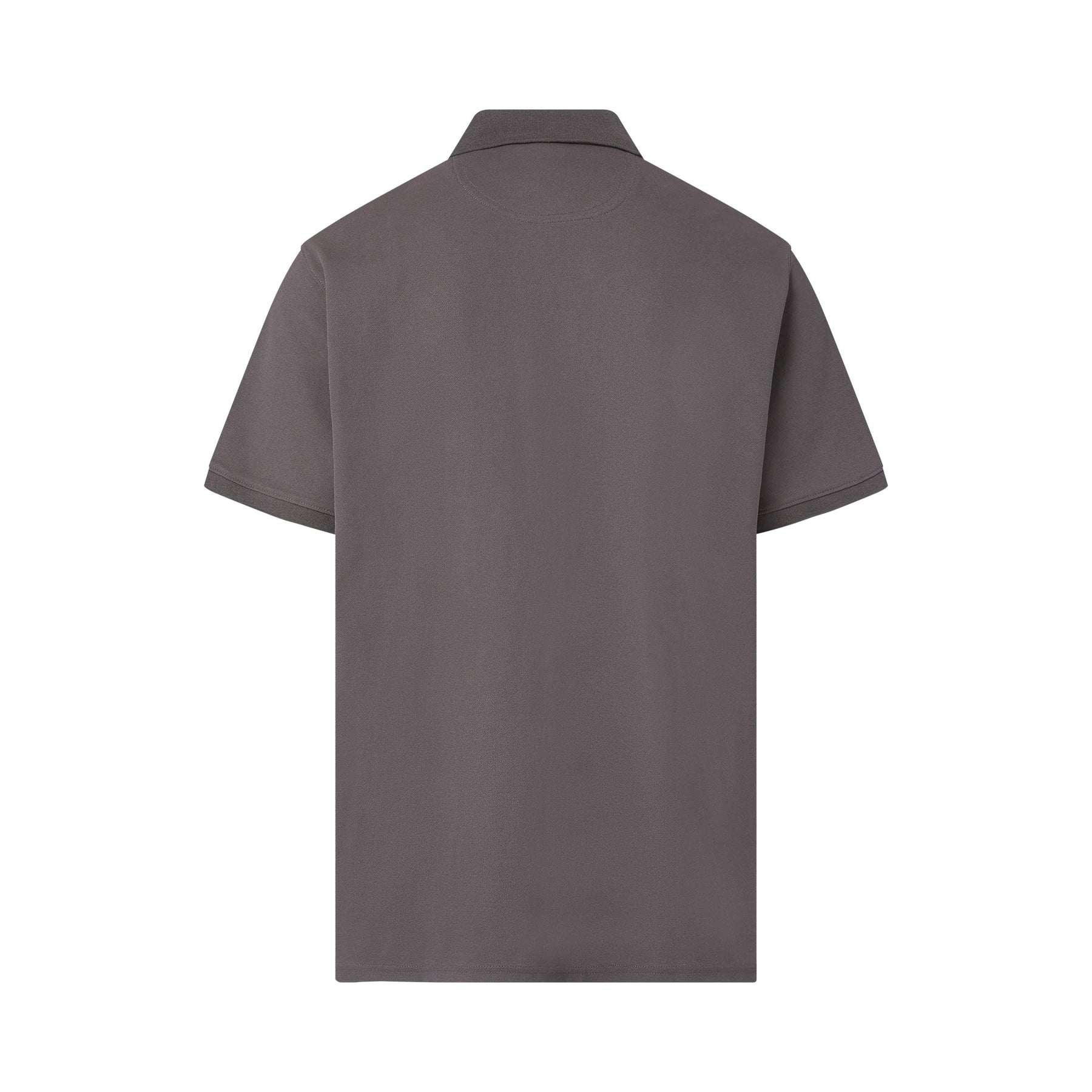 Grey Pique Knit Short Sleeve Polo with Magnetic Closures