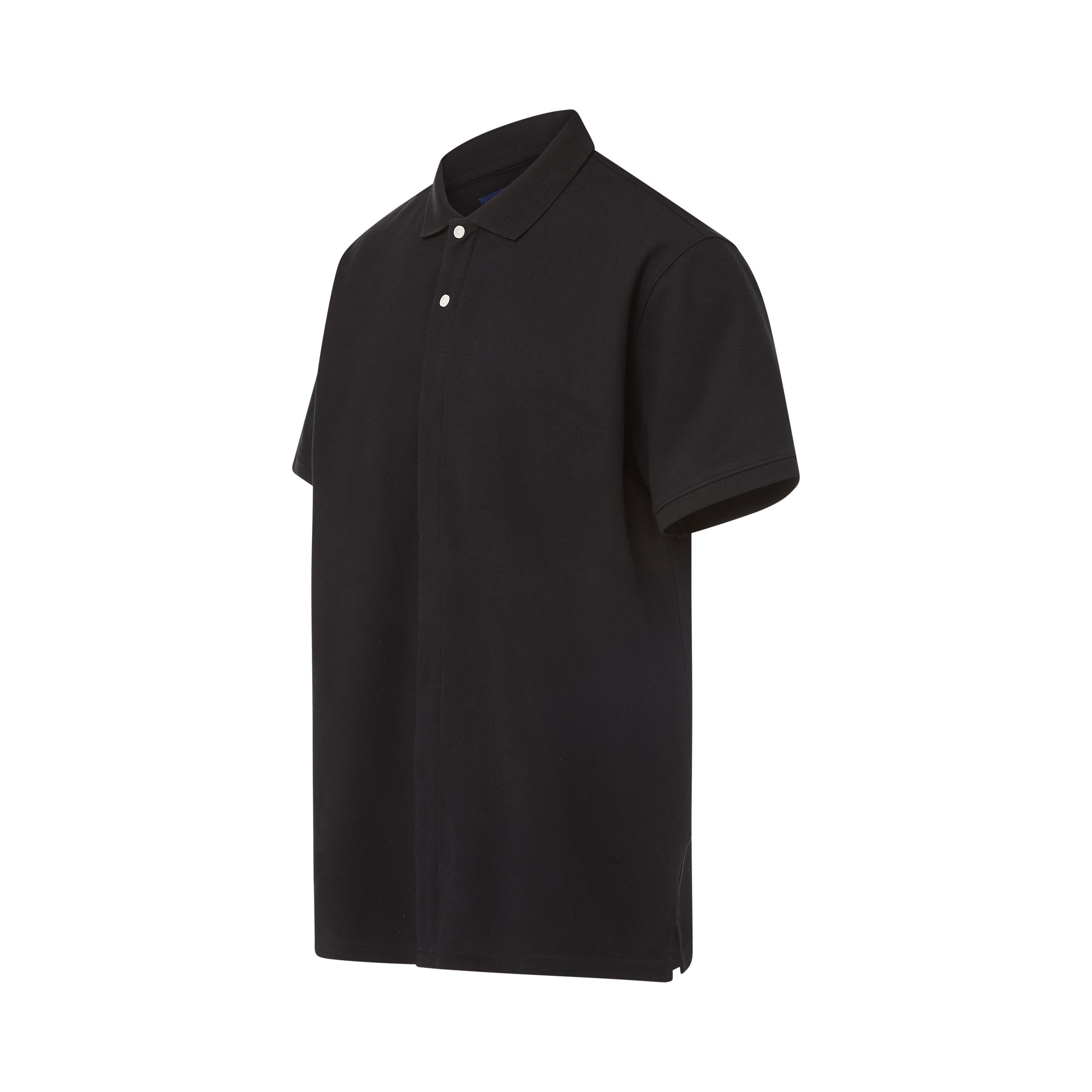 Solid Interlock Knit Short Sleeve Polo with Magnetic Closures Magnaready Black M