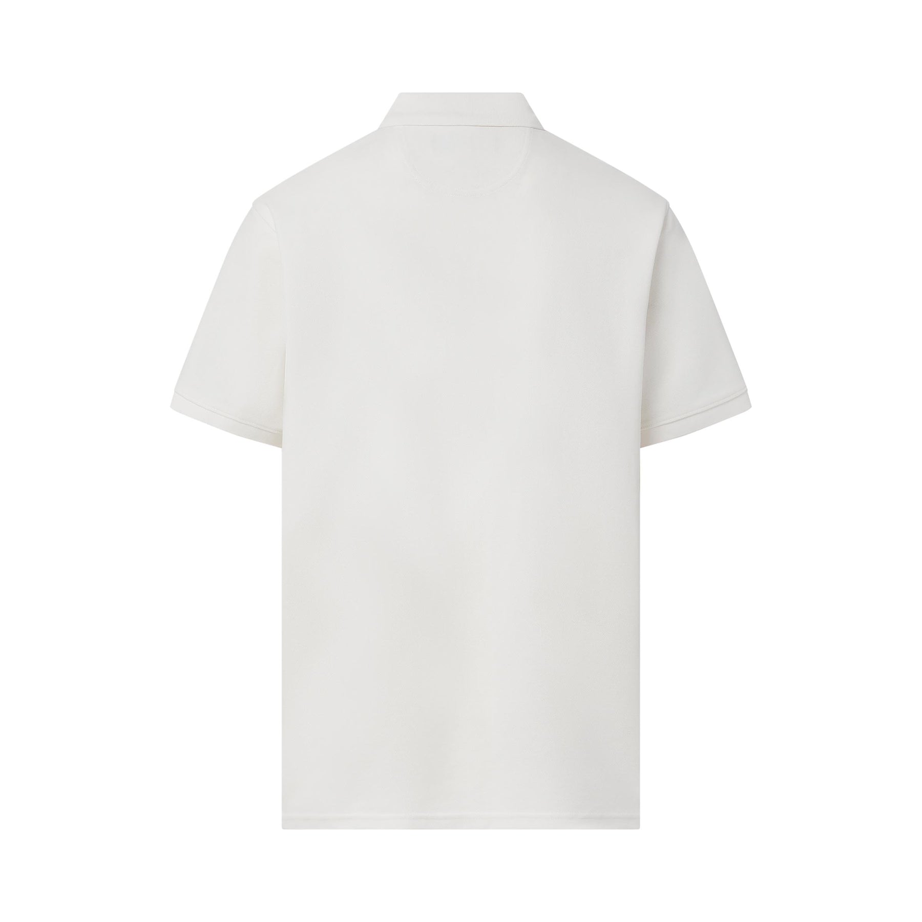 White Pique Knit Short Sleeve Polo with Magnetic Closures