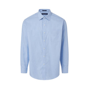Long Sleeve Blue and White ‘Ryan’ Dress Shirt with Magnetic Closures