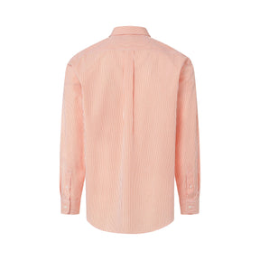 Long Sleeve Orange and White Classic Button Down Collar Check Shirt with Magnetic Closures