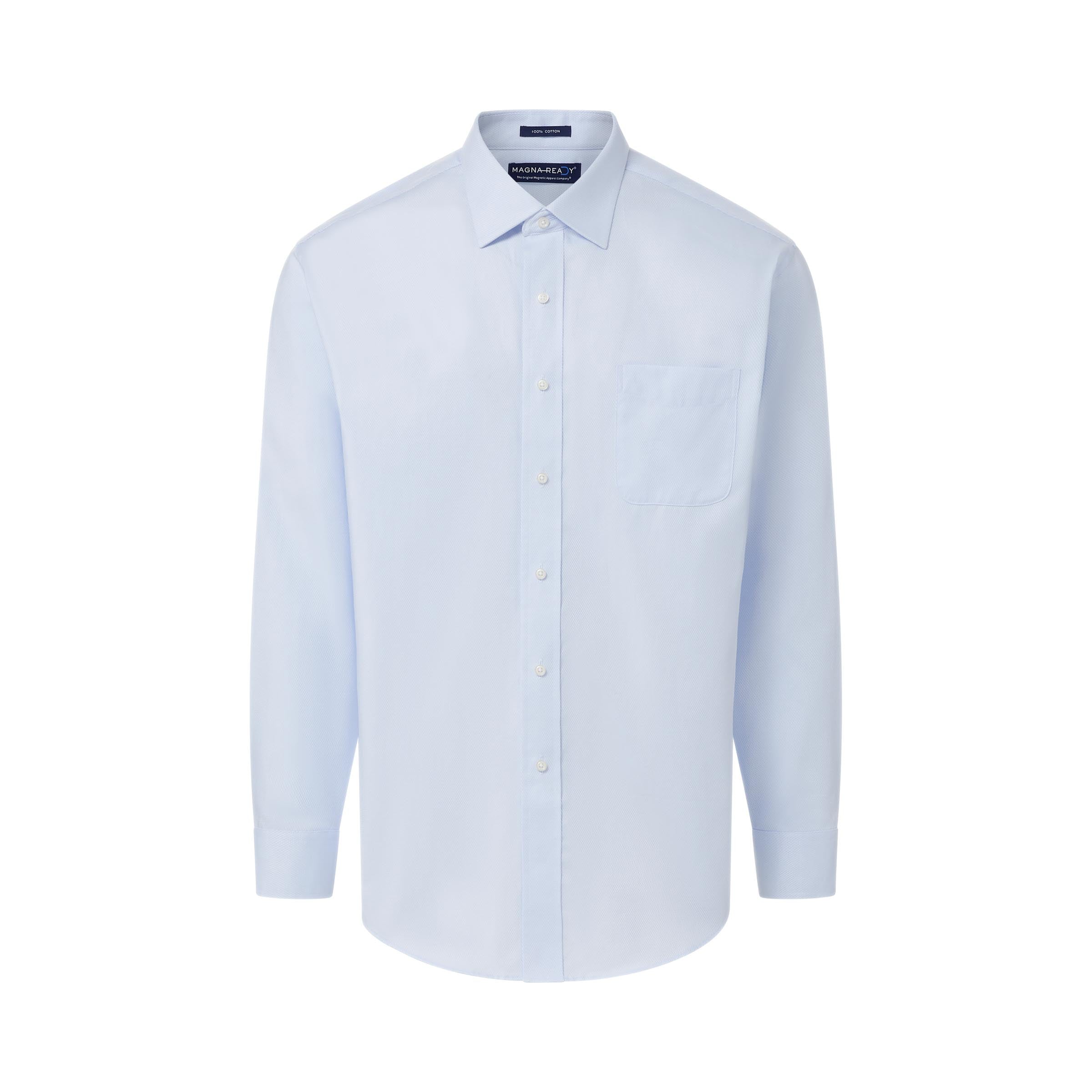 Classic Long Sleeve Light Blue ‘Ryan’ Dress Shirt with Magnetic Closures