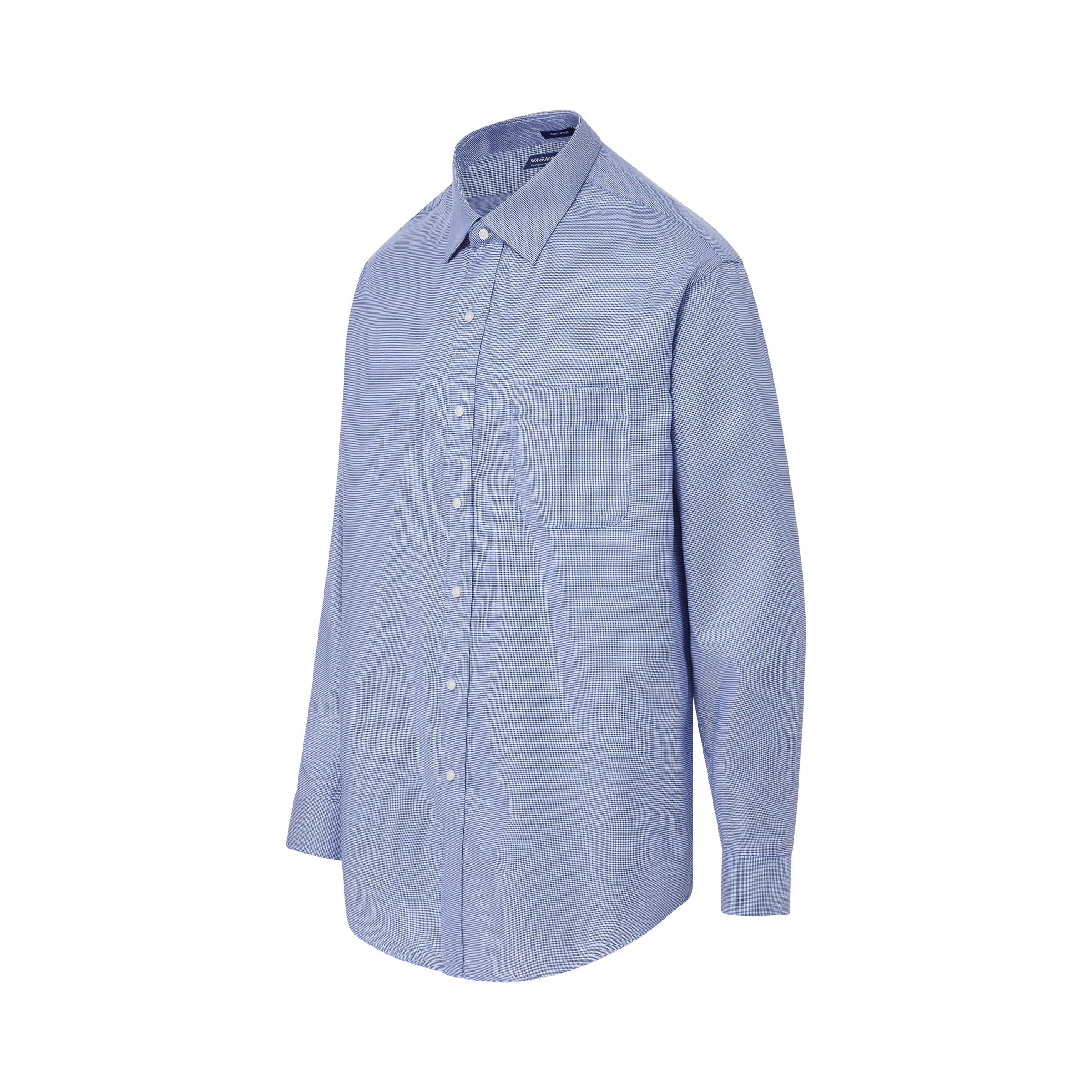 Long Sleeve Blue ‘Ryan’ Dress Shirt with Magnetic Closures