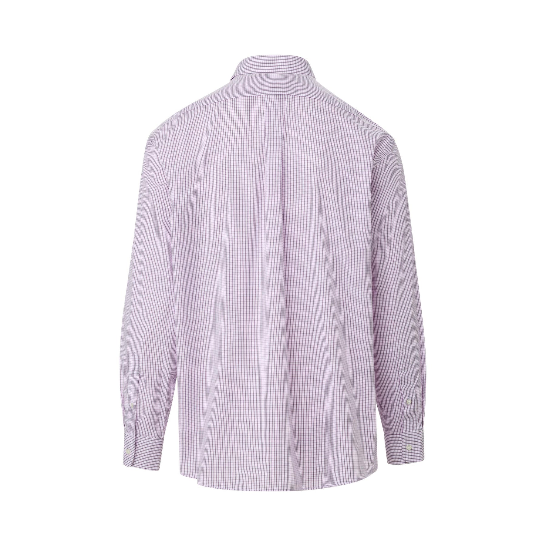 Burgundy Micro Check Long Sleeve ‘Ryan’ Dress Shirt with Magnetic Closures
