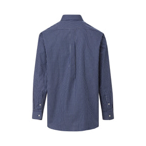 Classic Navy Cotton Long Sleeve  ‘Ryan’ Dress Shirt with Magnetic Closures
