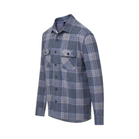 Long Sleeve Blue Flannel Shirt Combo Layering Piece with Magnetic Closures