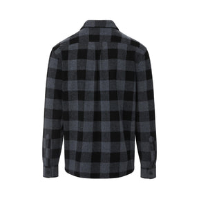 Long Sleeve Black Flannel Shirt Combo Layering Piece with Magnetic Closures