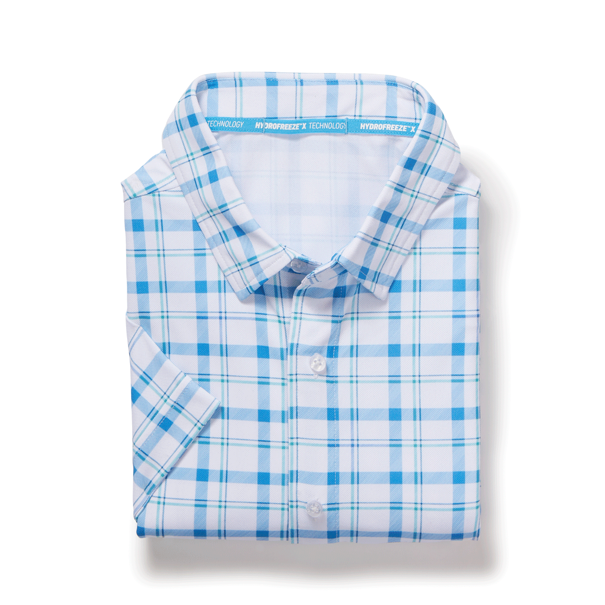 NEW MagnaReady x Arctic Cooling Pique Polo Short Sleeves in Blue Plaid