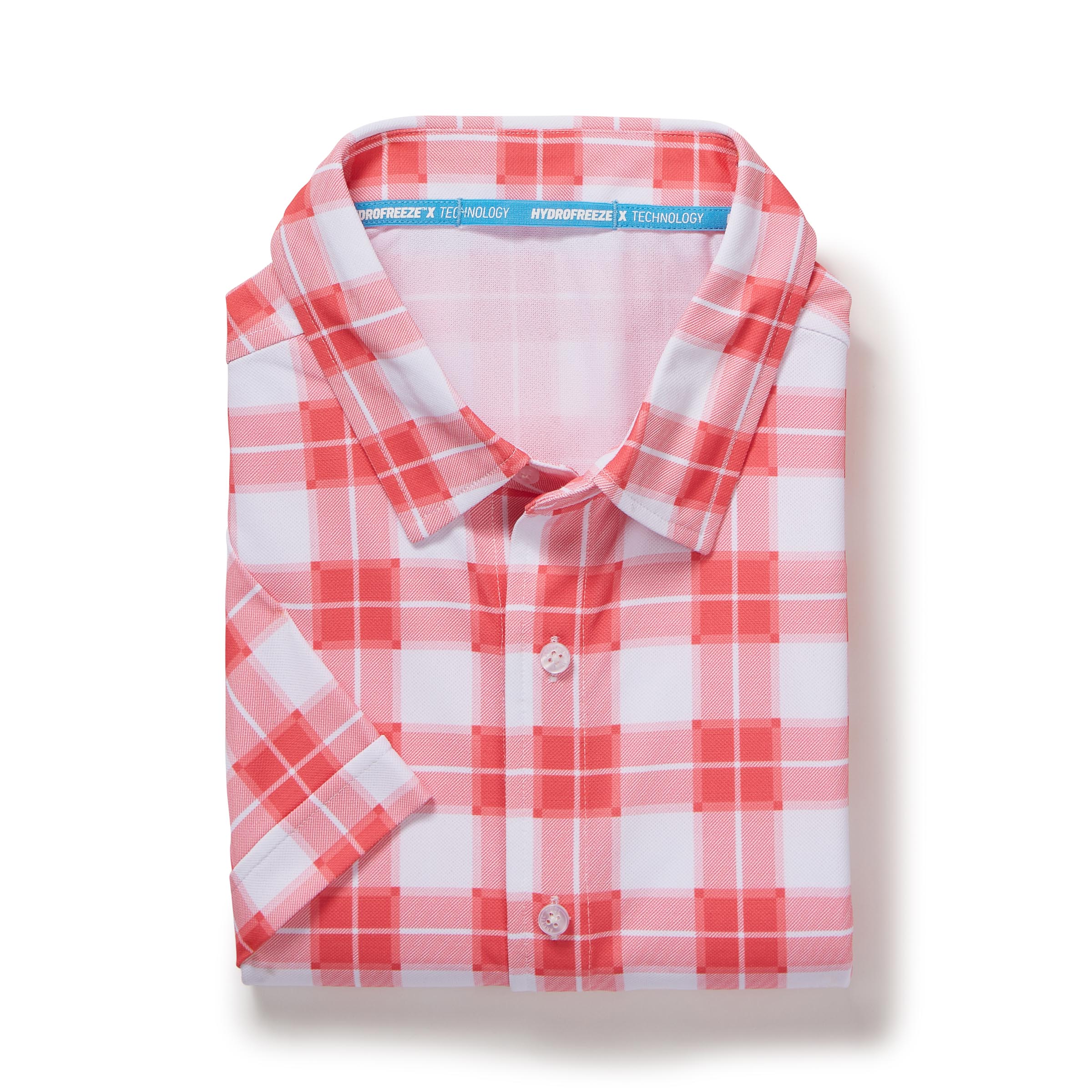 NEW MagnaReady x Arctic Cooling Pique Polo Short Sleeves in Red Gingham
