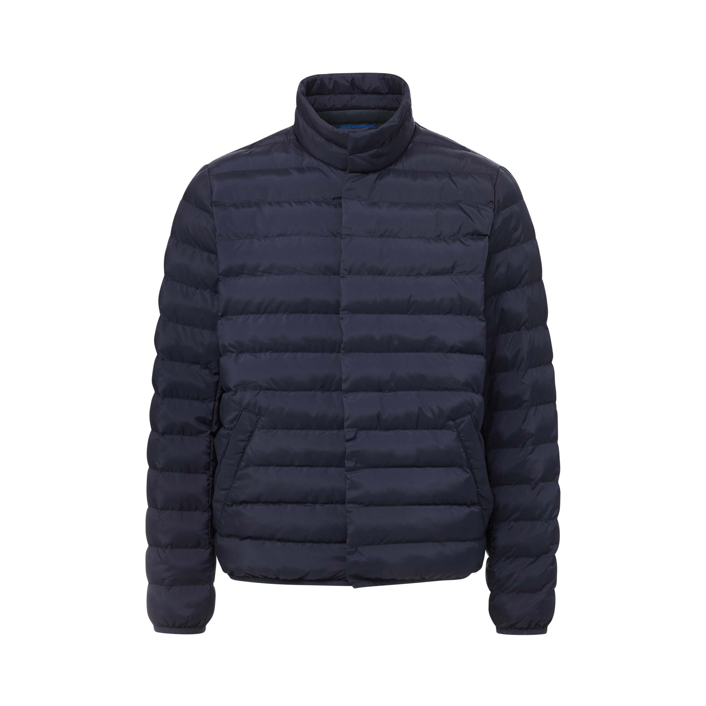 Weatherproof x MagnaReady Magnetic Front Water-Resistant Puffer Jacket in Navy