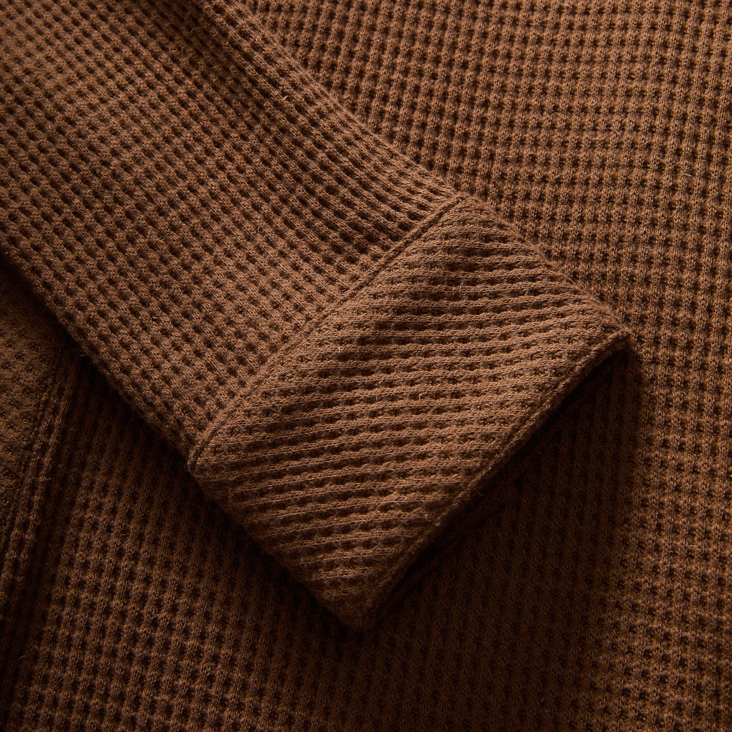 Magnetic Front WaffleWeave Casual Shirt with Dual Pockets in Choco