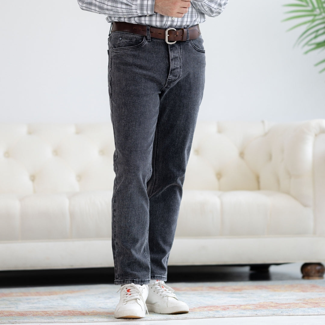 Denim ‘MVP’ Black Wash Five Pocket Jean with Magnetic Closures