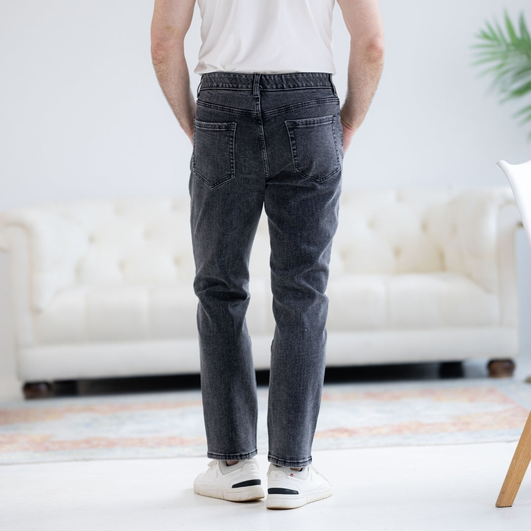 Denim ‘MVP’ Black Wash Five Pocket Jean with Magnetic Closures