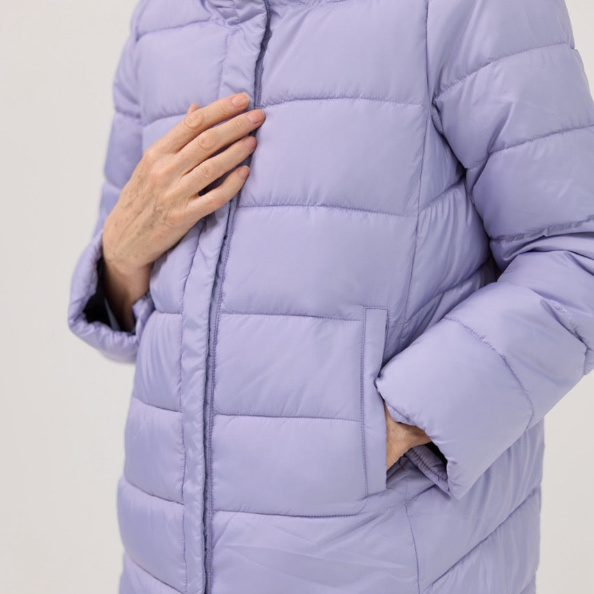 Weatherproof x MagnaReady Women's Magnetic Front Puffer Jacket Coat in Arctic Blue | MagnaReady - view 4