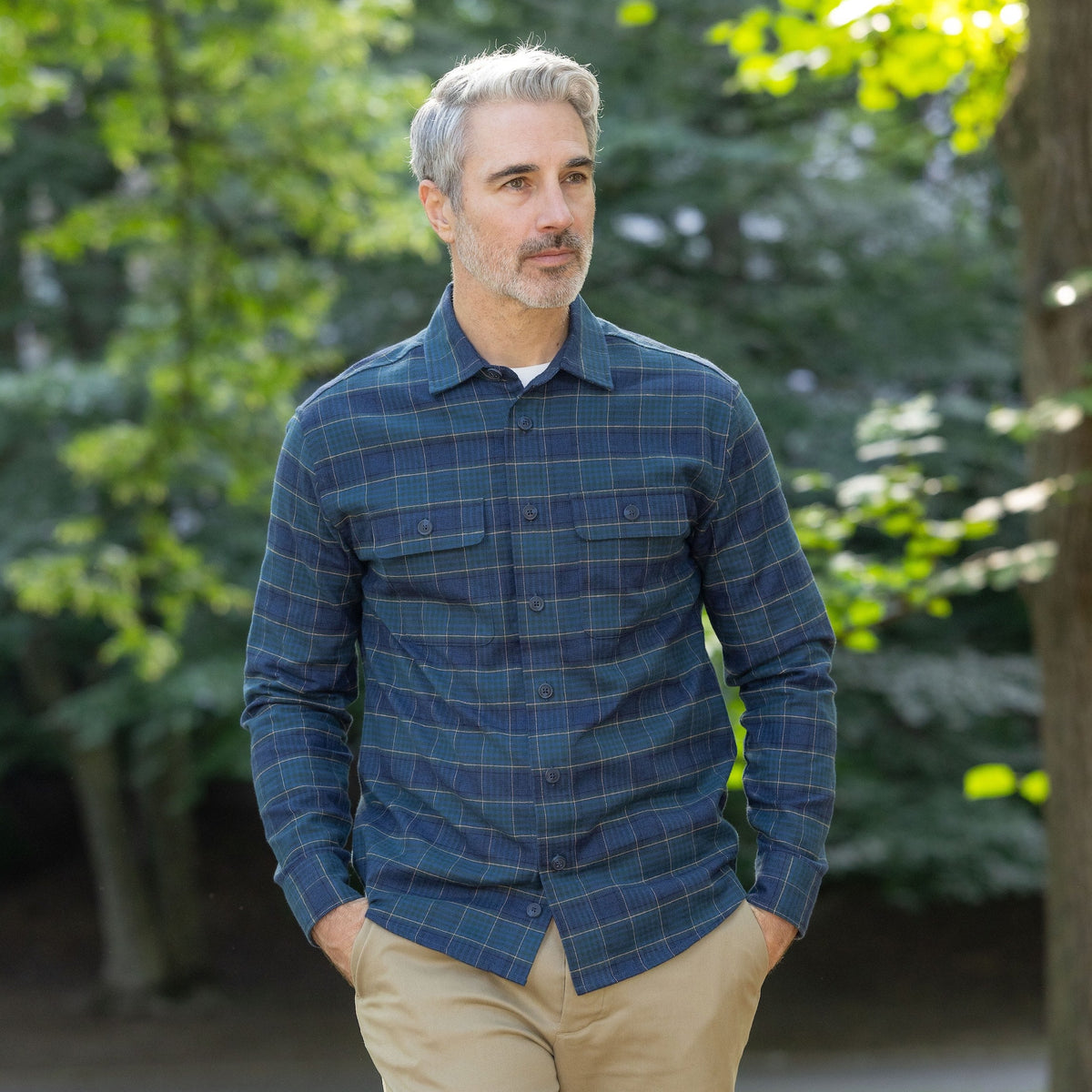 Adaptive Teal Green Plaid Flannel Shirt with Magnetic Closures