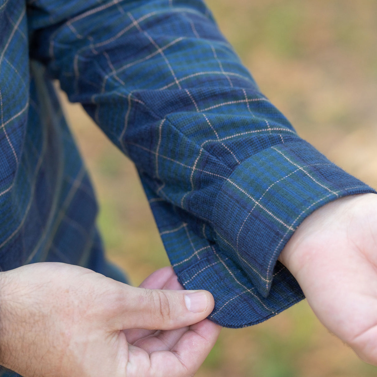 Adaptive Teal Green Plaid Flannel Shirt with Magnetic Closures