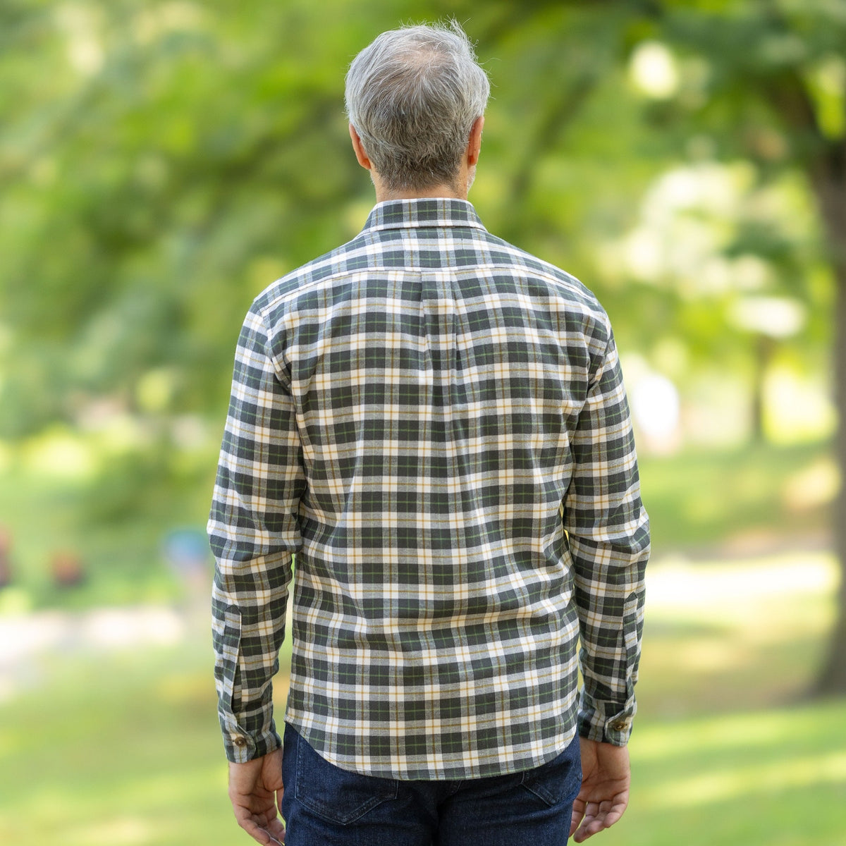 Adaptive Olive Plaid Flannel Shirt with Magnetic Closures