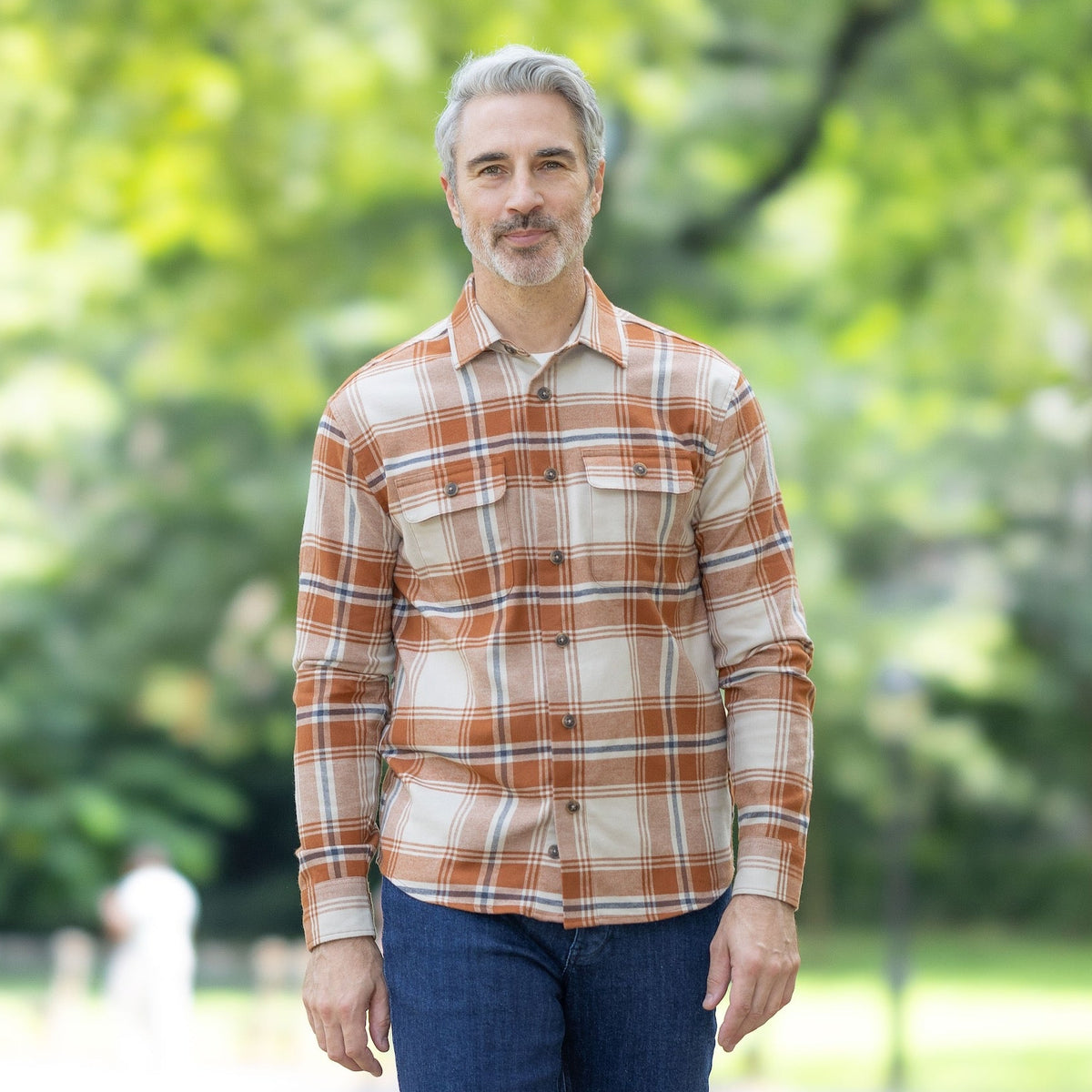 Adaptive Brown Plaid Flannel Shirt with Magnetic Closures